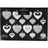 Other brands Christmas balls Heart shapes 16 pieces of silver