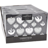 Other brands Christmas balls Heart shapes 16 pieces of silver