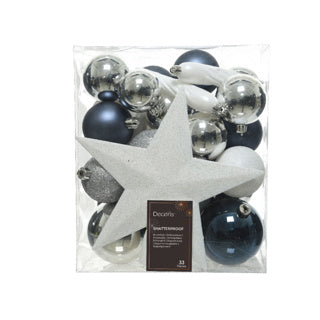 Christmas balls Plastic Shiny, Matt, Glitter Mix