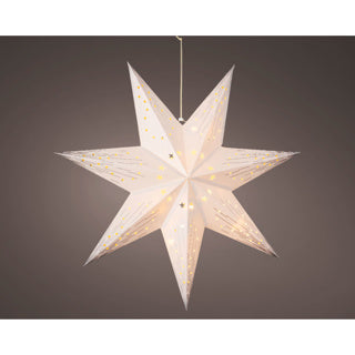Kaemingk led ster papier steady binnen fsc mix 70% wit