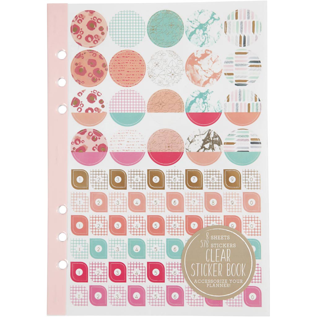 Creativ Company Stickerboek Aquarel A5 för planerare, 578st.