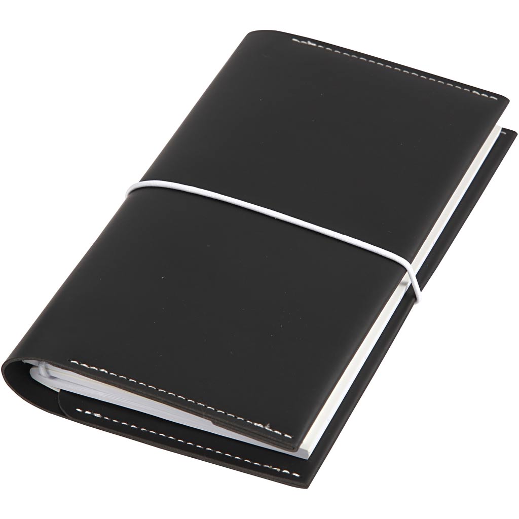 Creativ company planner bullet journal, size 10x18x1.5 cm, elastic closure, black, 1 piece
