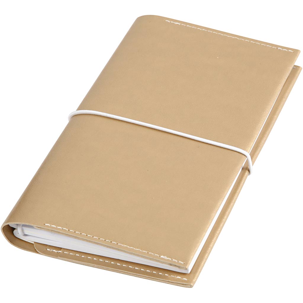 Creativ company planner bullet journal, size 10x18x1.5 cm, elastic closure, gold, 1 piece