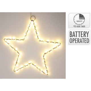 No brand ster 30cm met led zilver