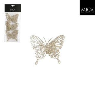 Edelman clip butterfly champagne 3 pieces - l10xb8cm
