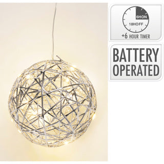 No brand bal 15cm met led zilver