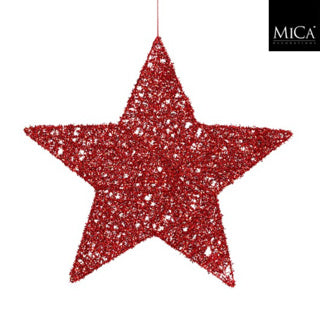 Edelman ster hangend rood - d40cm