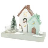 Christmas tealight holder house 3 assorted | 8 pieces