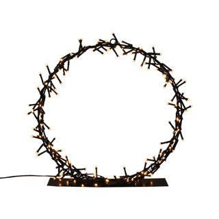 Vensterdeco rond 35cm 160goldled timer 3m ip44