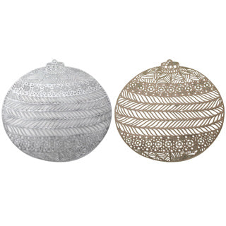 Placemat Christmas ball gold silver ø38cm