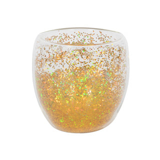 No brand glass confetti double-walled gold ø9x8,6cm 250ml