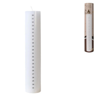 Christmas advent candle white senza 25 cm