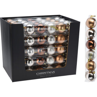 Kerstbal set 6x70mm amber | 20 stuks