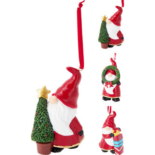 Santa Claus hanging decoration 13cm 3ass d