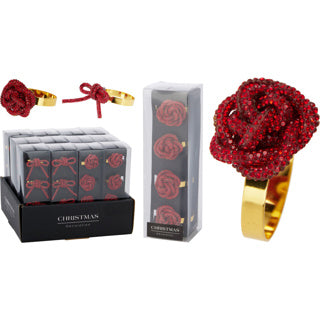 Napkin ring set 4 red 2 ass d