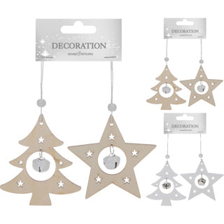 Hangdeco hout set2 9x0,5x10cm, 2ass