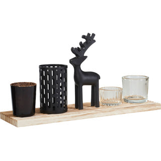 Theelichthouder set 6dlg tray