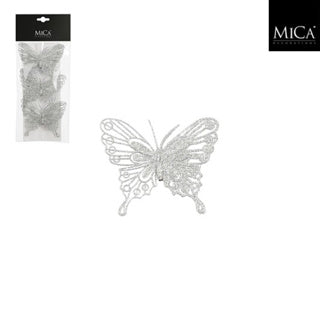 Edelman clip butterfly silver 3 pieces - l10xb8cm