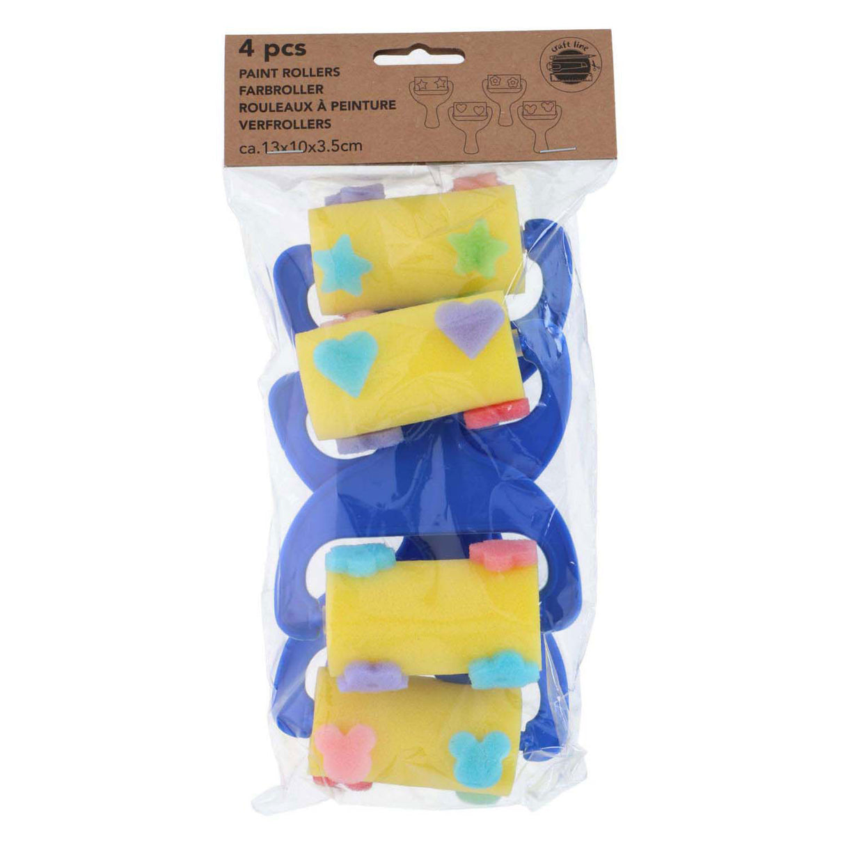 Paint roller with patterns, 4st.