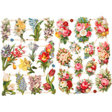 Creativ company vintage pictures, spring flowers, sheet 16.5x23.5 cm, 2 sheets 1 box