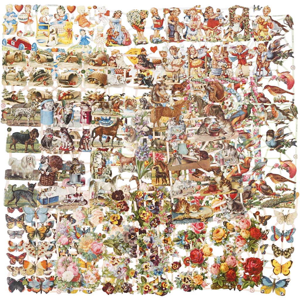Creativ company vintage pictures, all year round, sheet 16.5x23.5 cm, 30 sheets 1 box