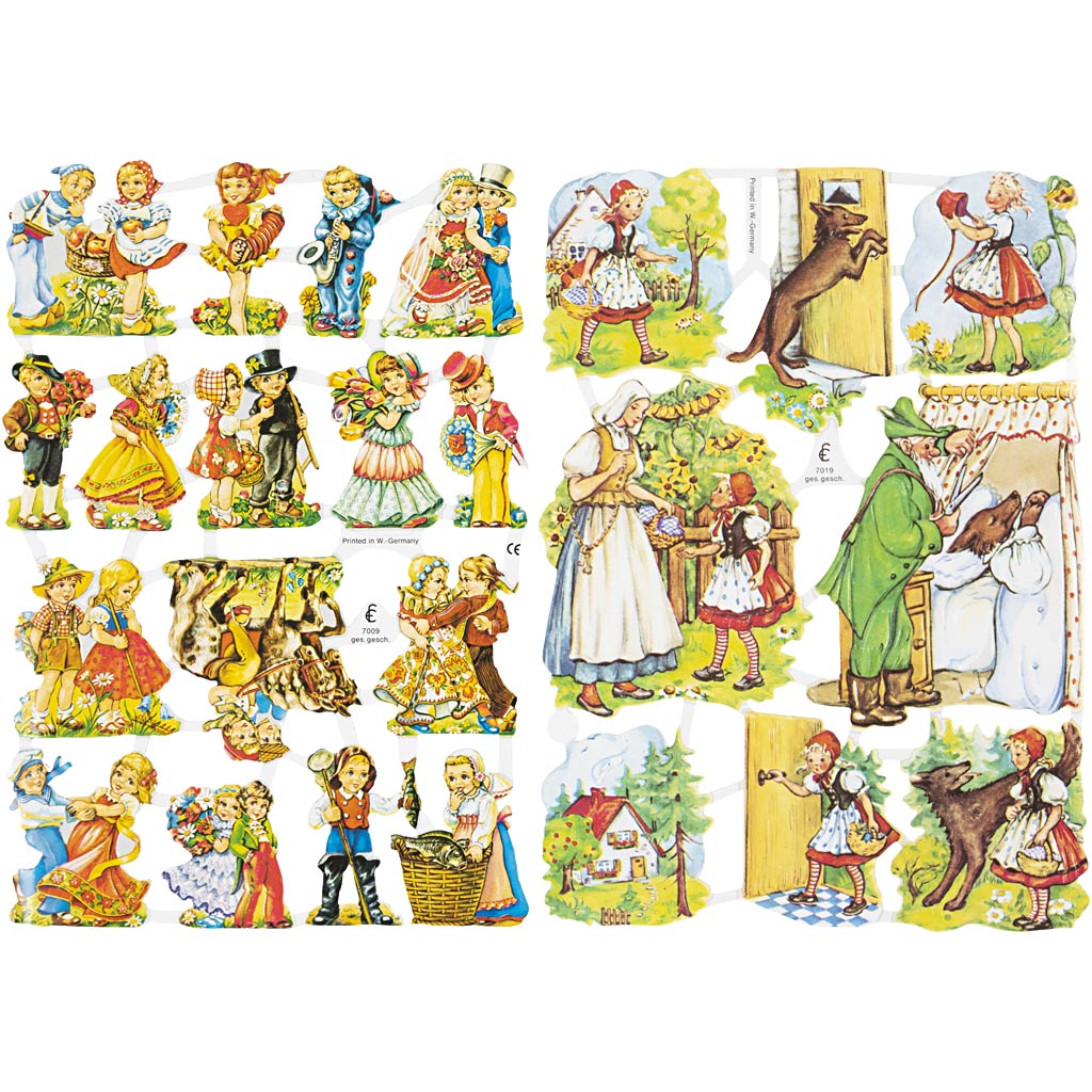Creativ company vintage plaatjes, sprookje, vel 16,5x23,5 cm, 2 vel 1 doos