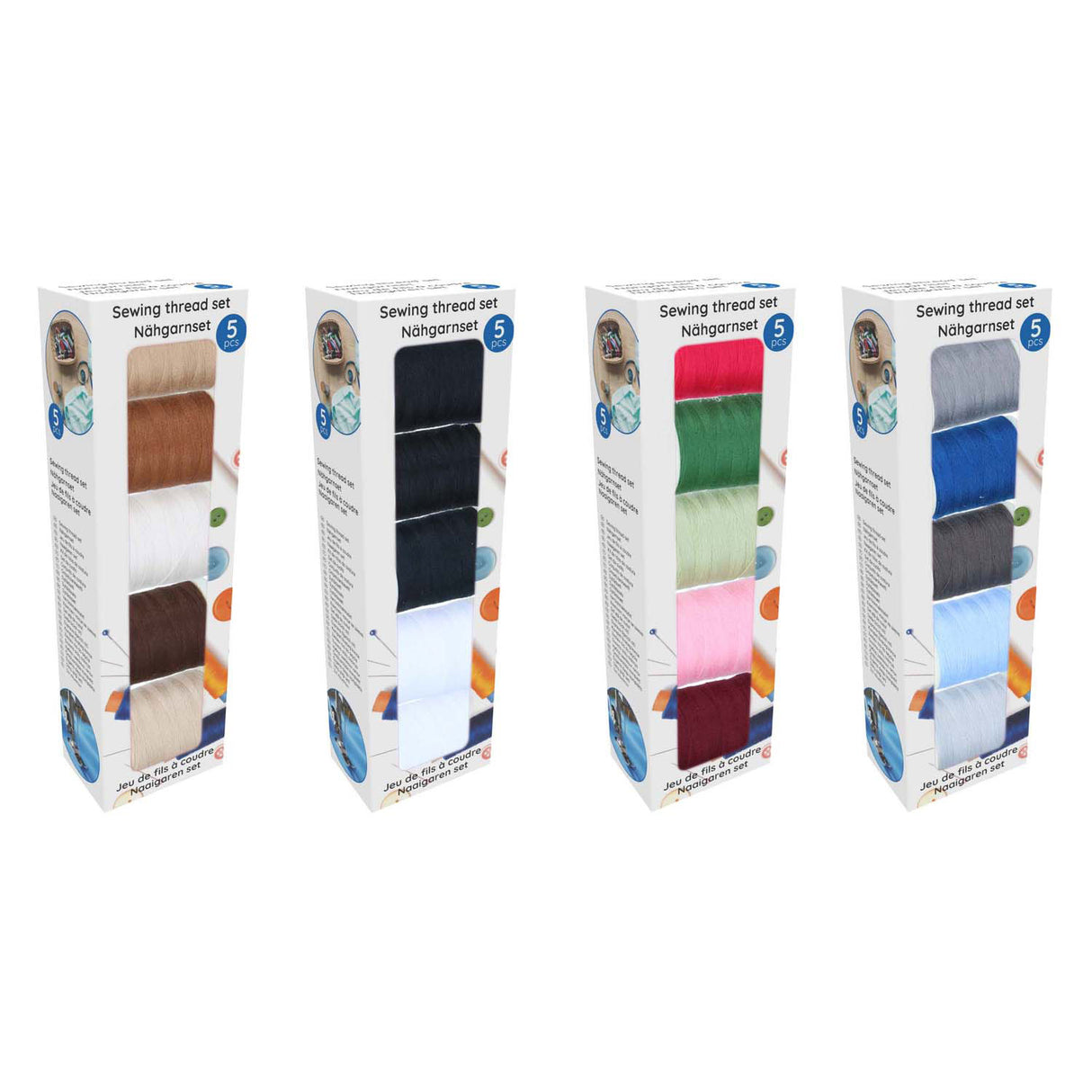 Nähgarn-Set, 5-tlg.