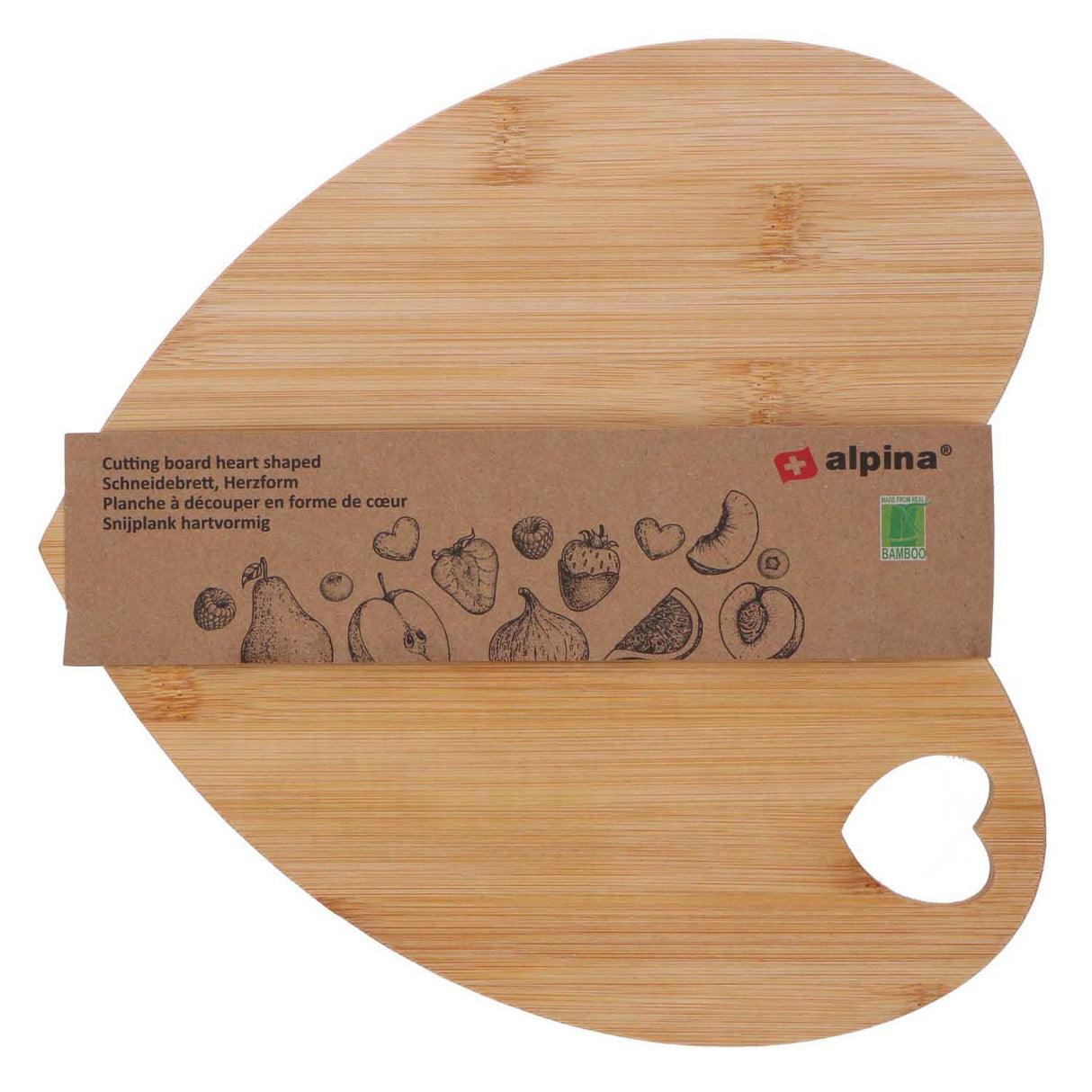 Alpina heart-shaped cutting board 27x26x1cm