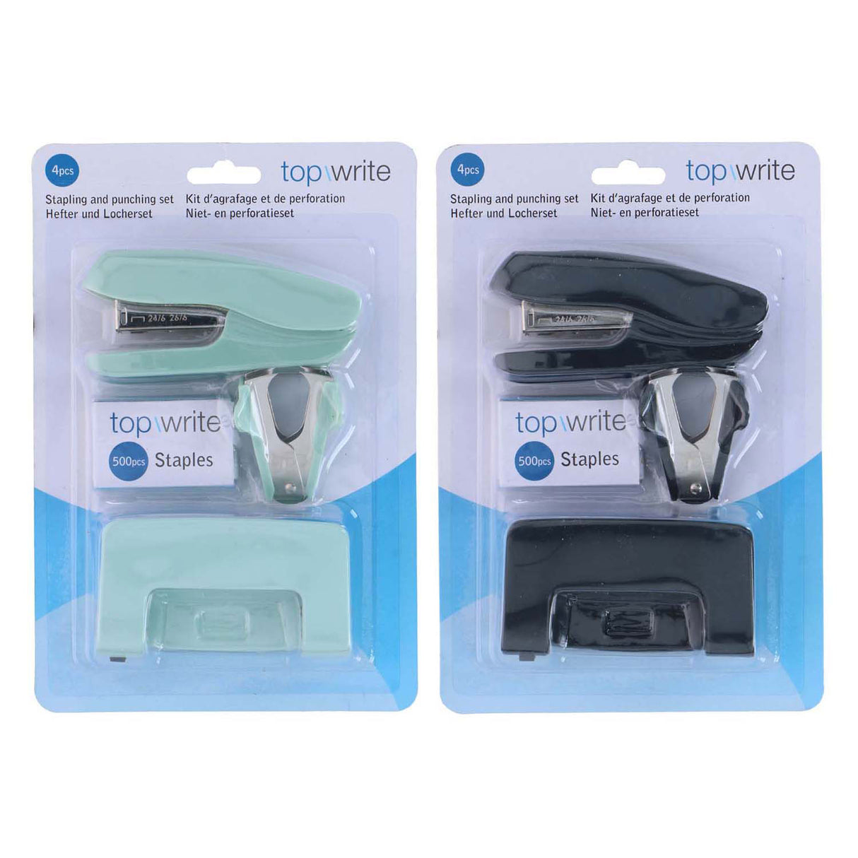 Stap and punch set - 4pc.