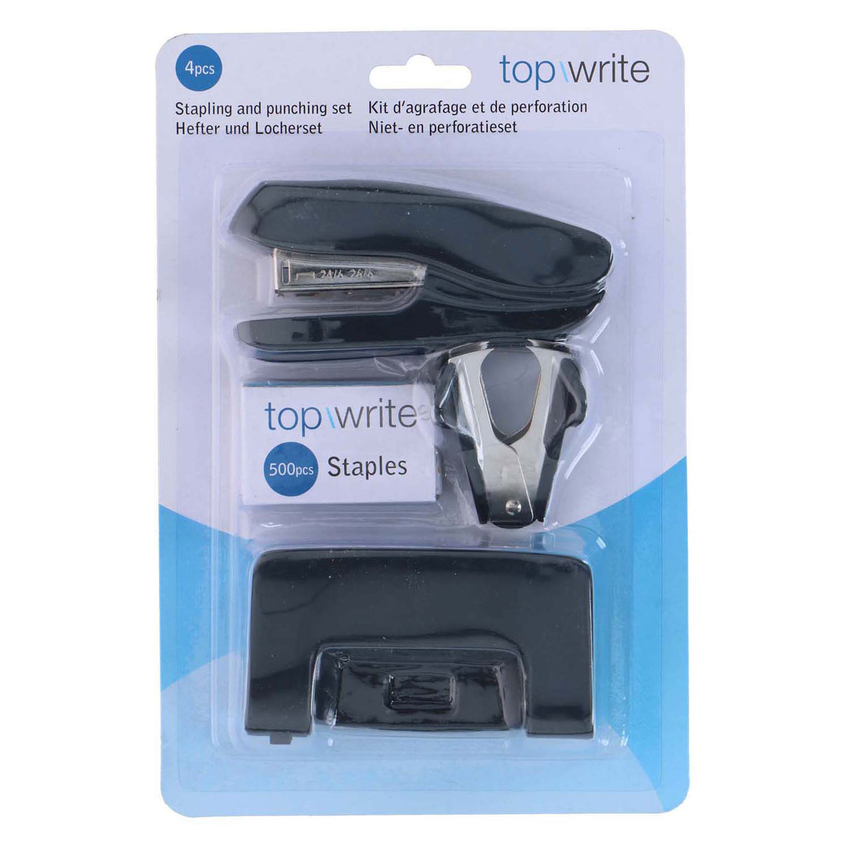 Stap and punch set - 4pc.