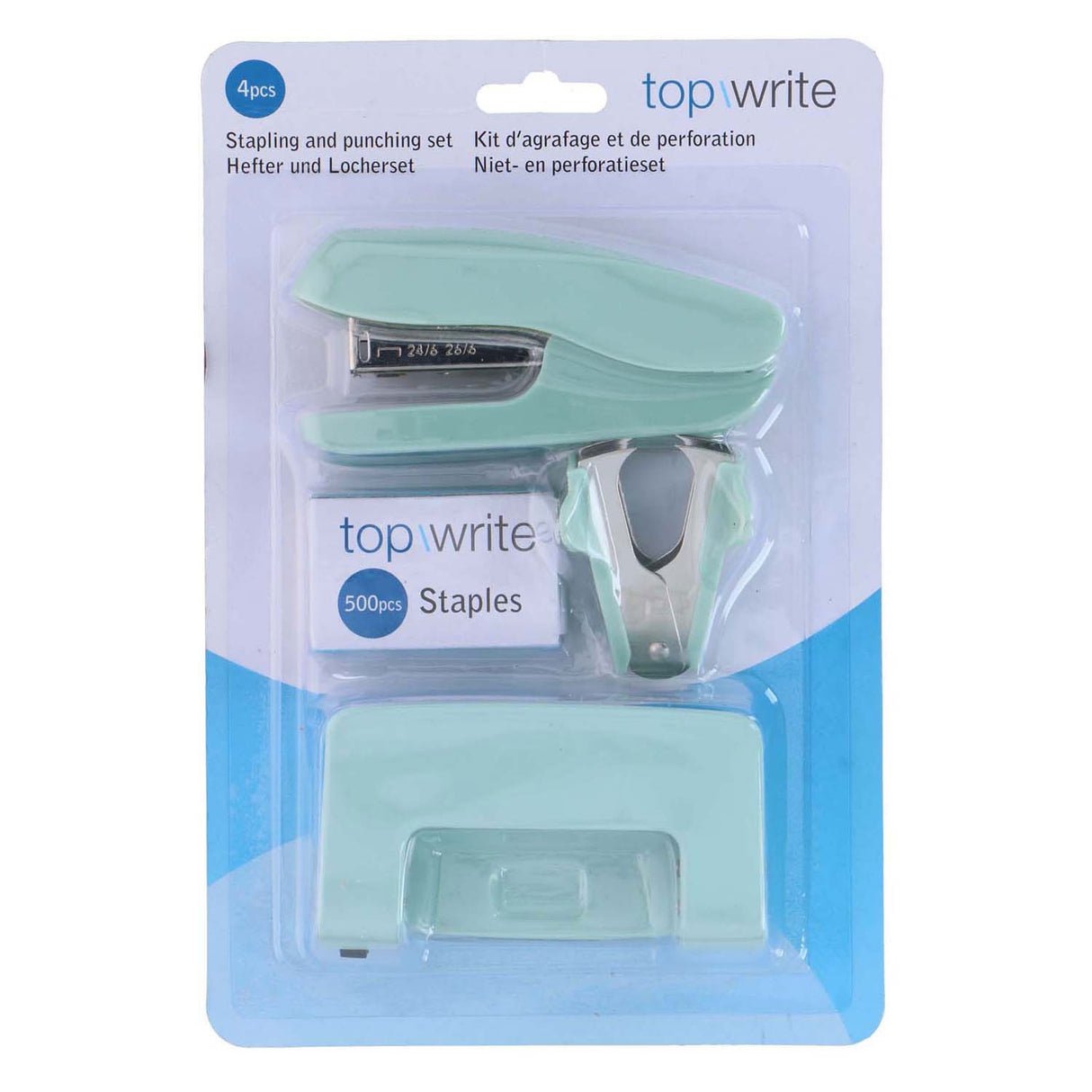 Stap and punch set - 4pc.