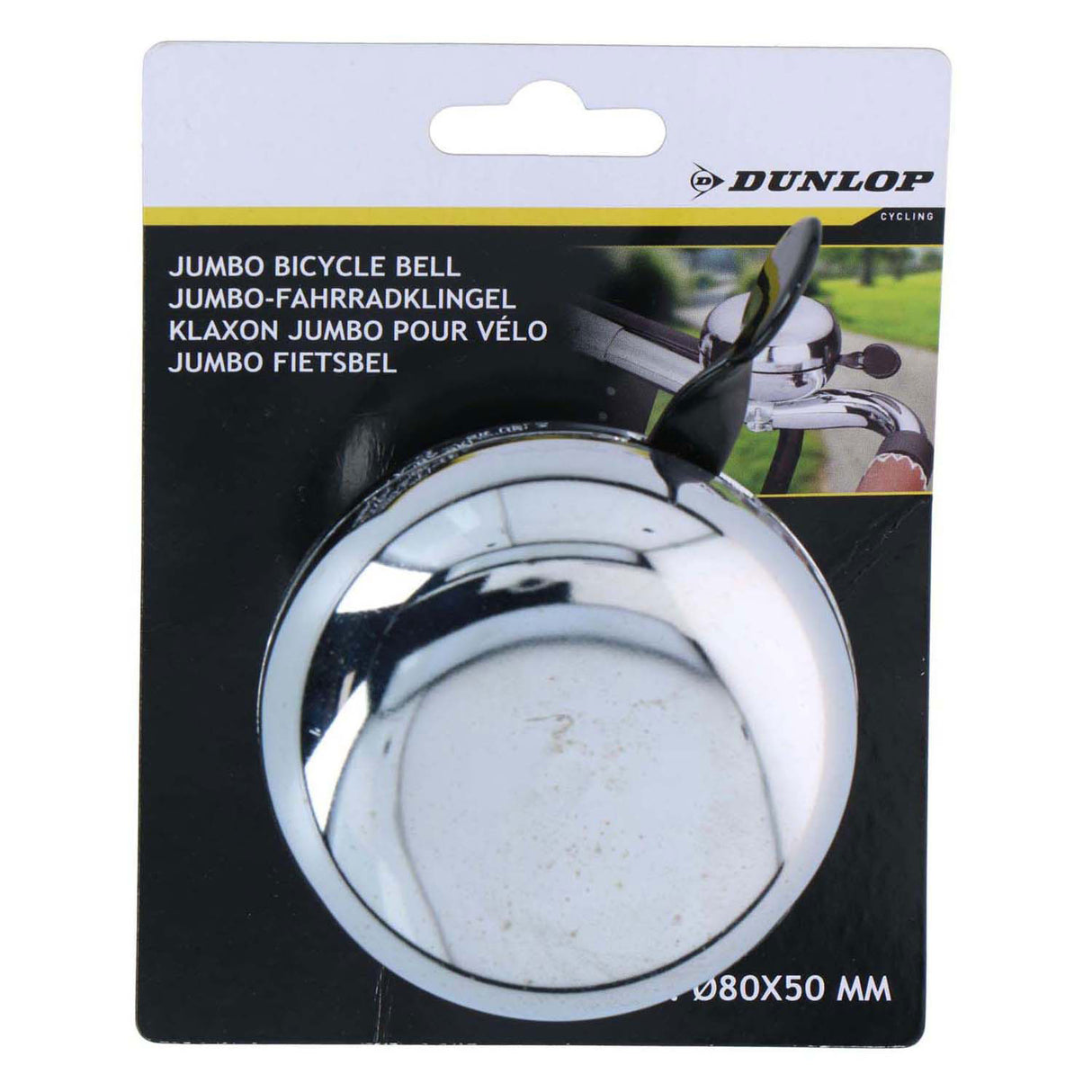 Dunlop fietsbel retro zilver