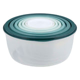 Oppbevaringsboks 6 stk med lokk, rund