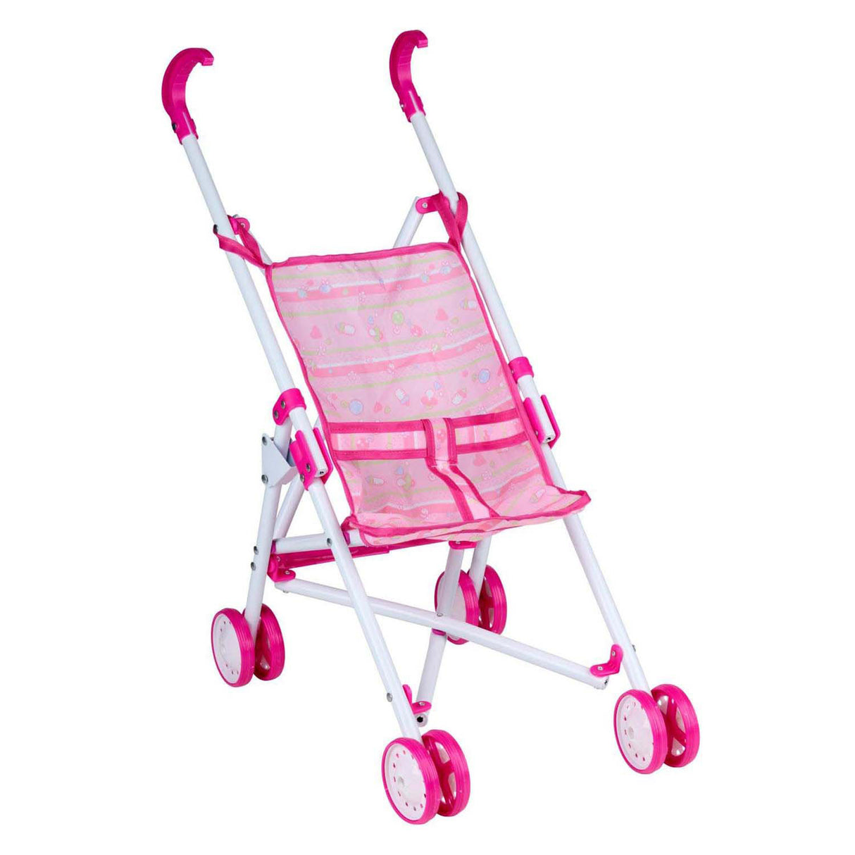 Poppenbuggy wit en roze