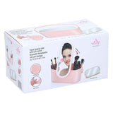 Travel beauty case with LED mirror