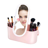 Travel beauty case with LED mirror