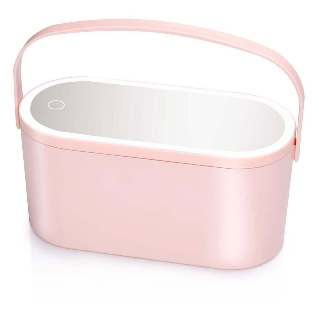 Travel beauty case with LED mirror