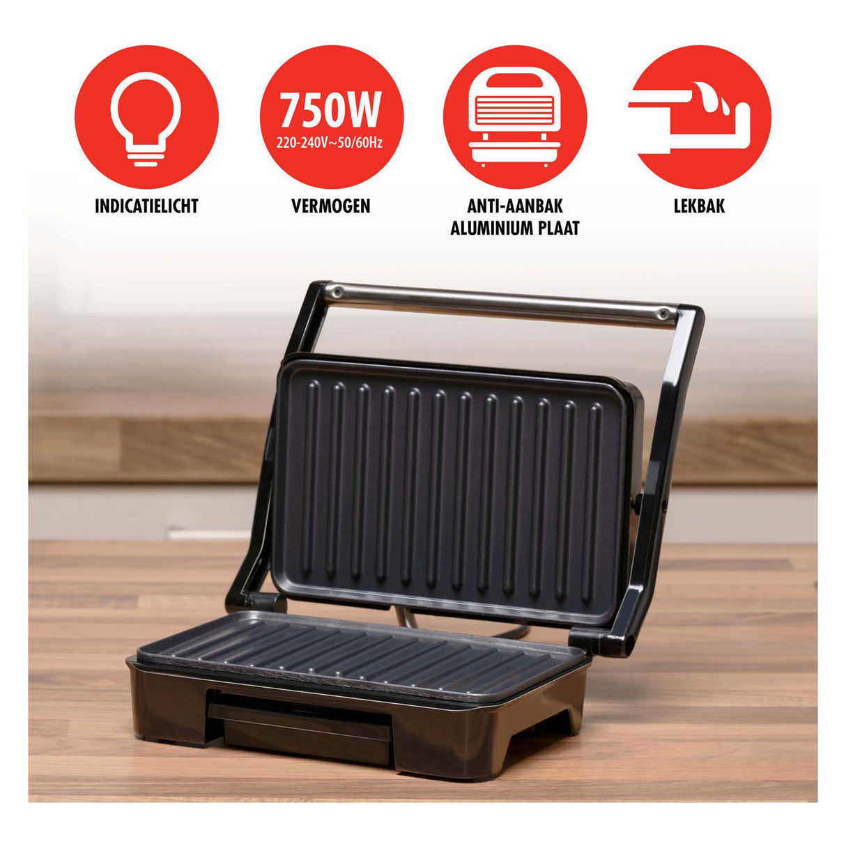 Tosti apparaat grill 750w