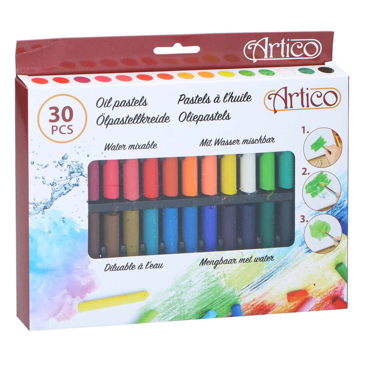 Oil pastels, set of 30 colors