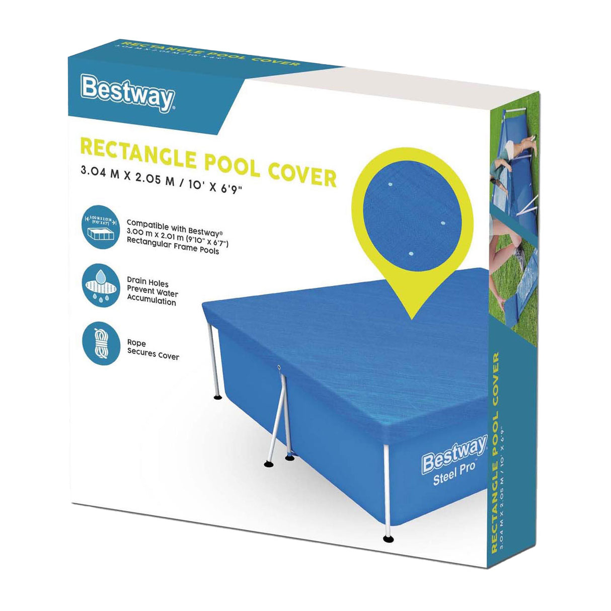 Rectángulo de cubierta de acero de Bestway 300 azul
