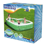 Bestway Family Pool Rectangle Tropical Paradise med säte, 231 cm