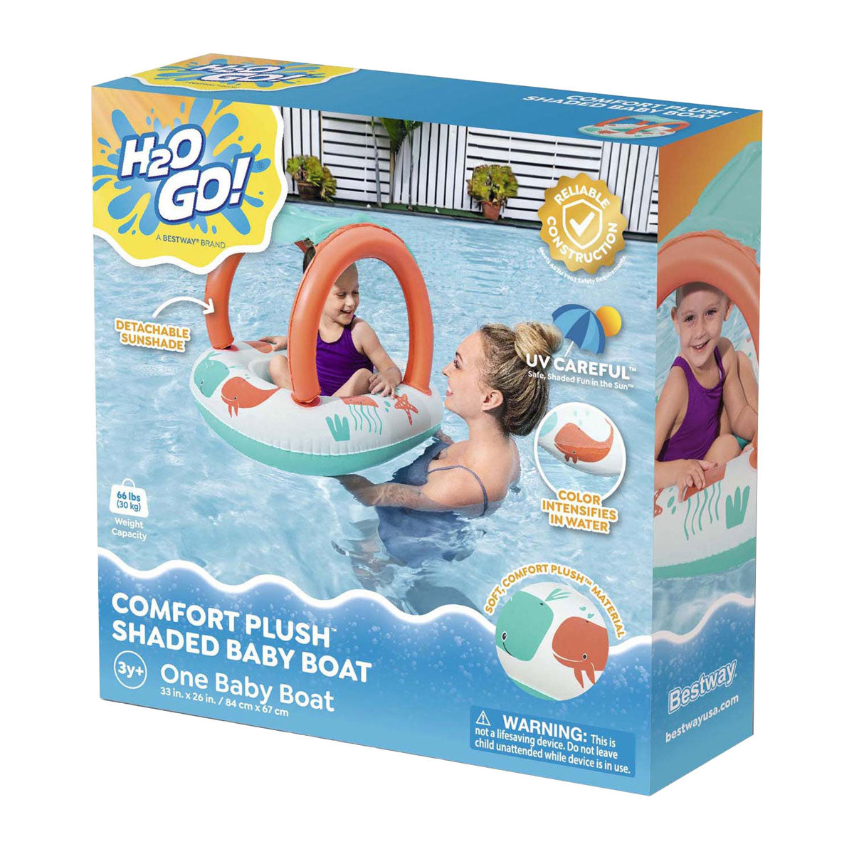 Bota bebe Bestway confort push con parasol UV