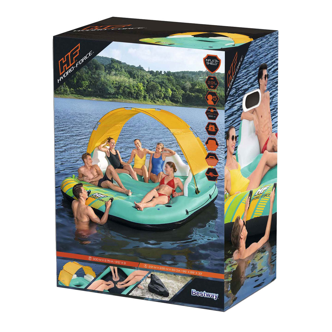 Bescht Lounge Insel 5-Persoun inflatable 291x265x83 cm