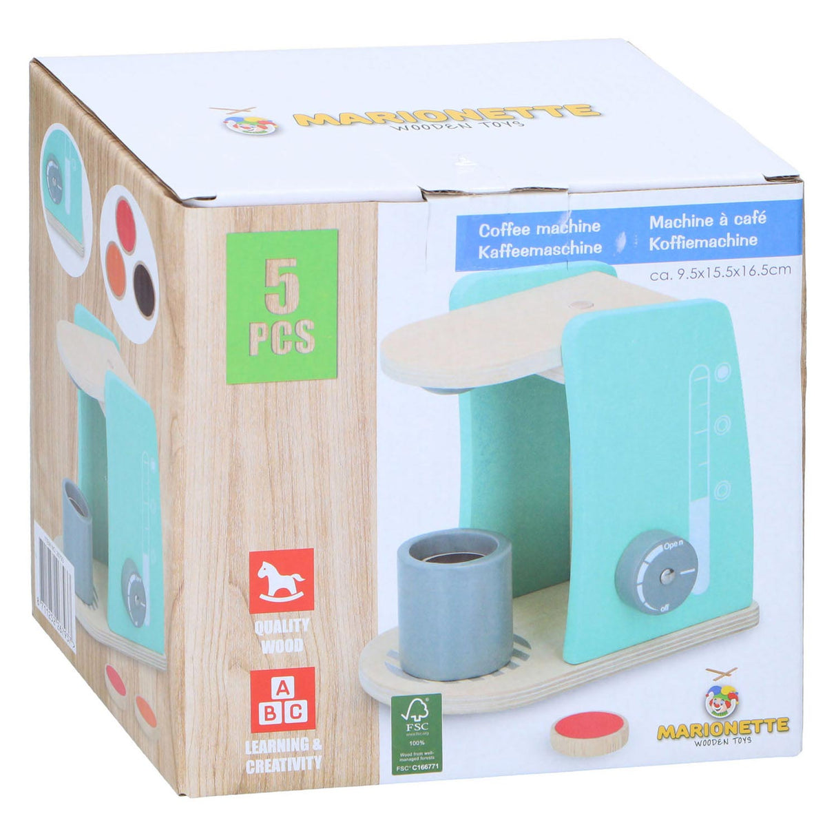 Set di macchine da caffè in legno, 9dlg.