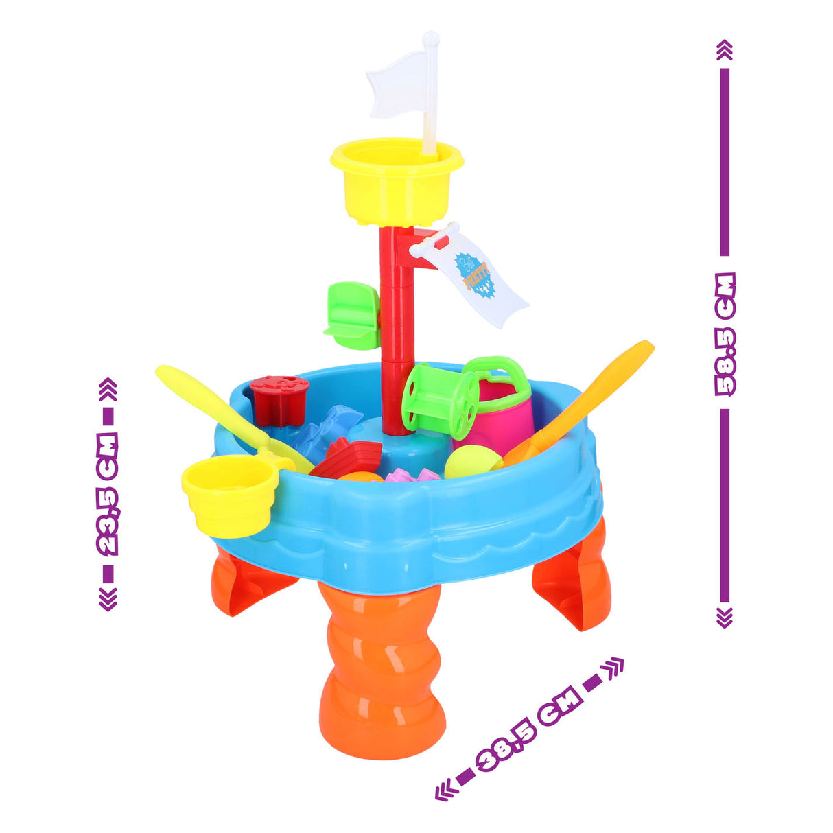 Zand- en watertafel met toren, 22dlg.