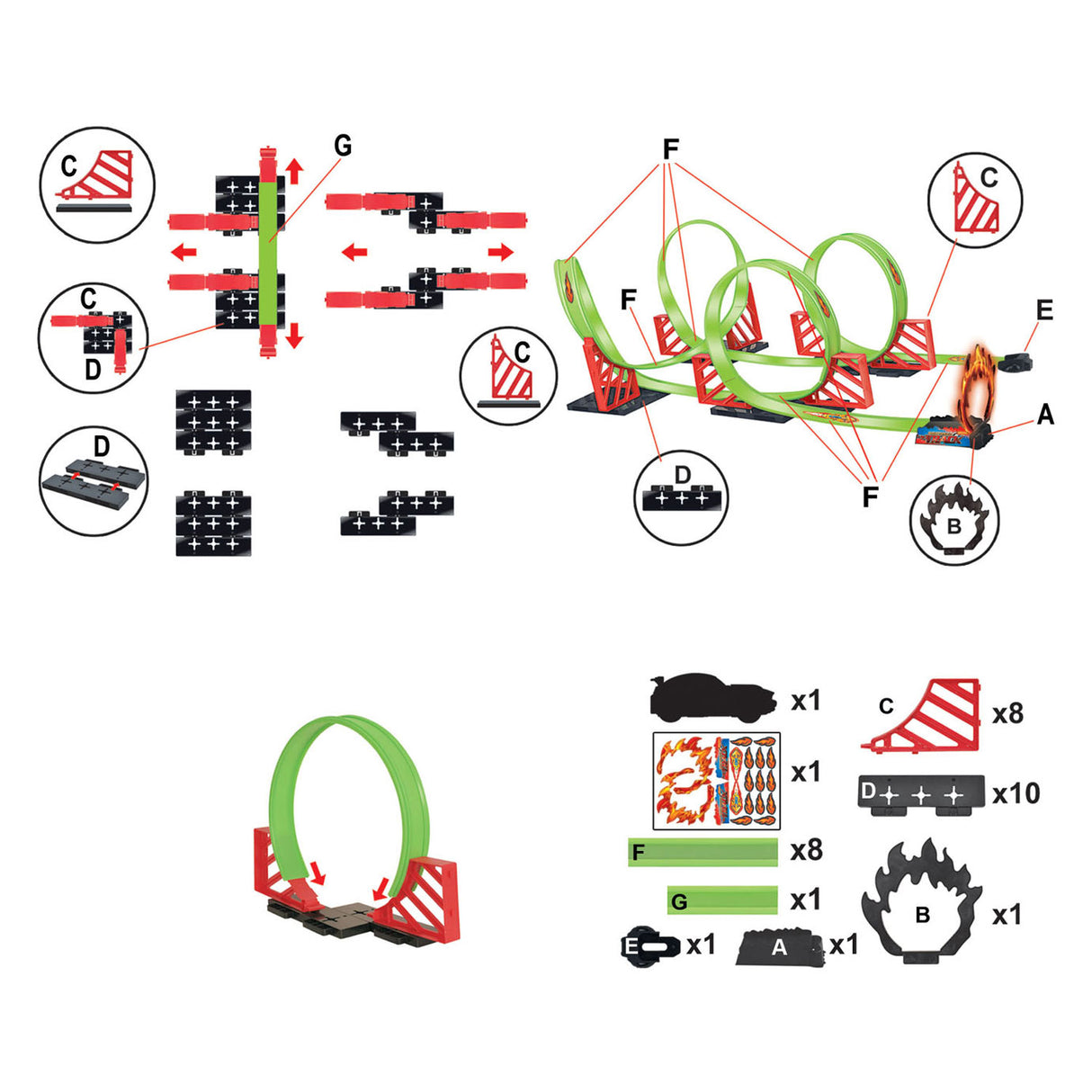 Gara Track Loop con Pull-Back 360 Car, 32DLG.