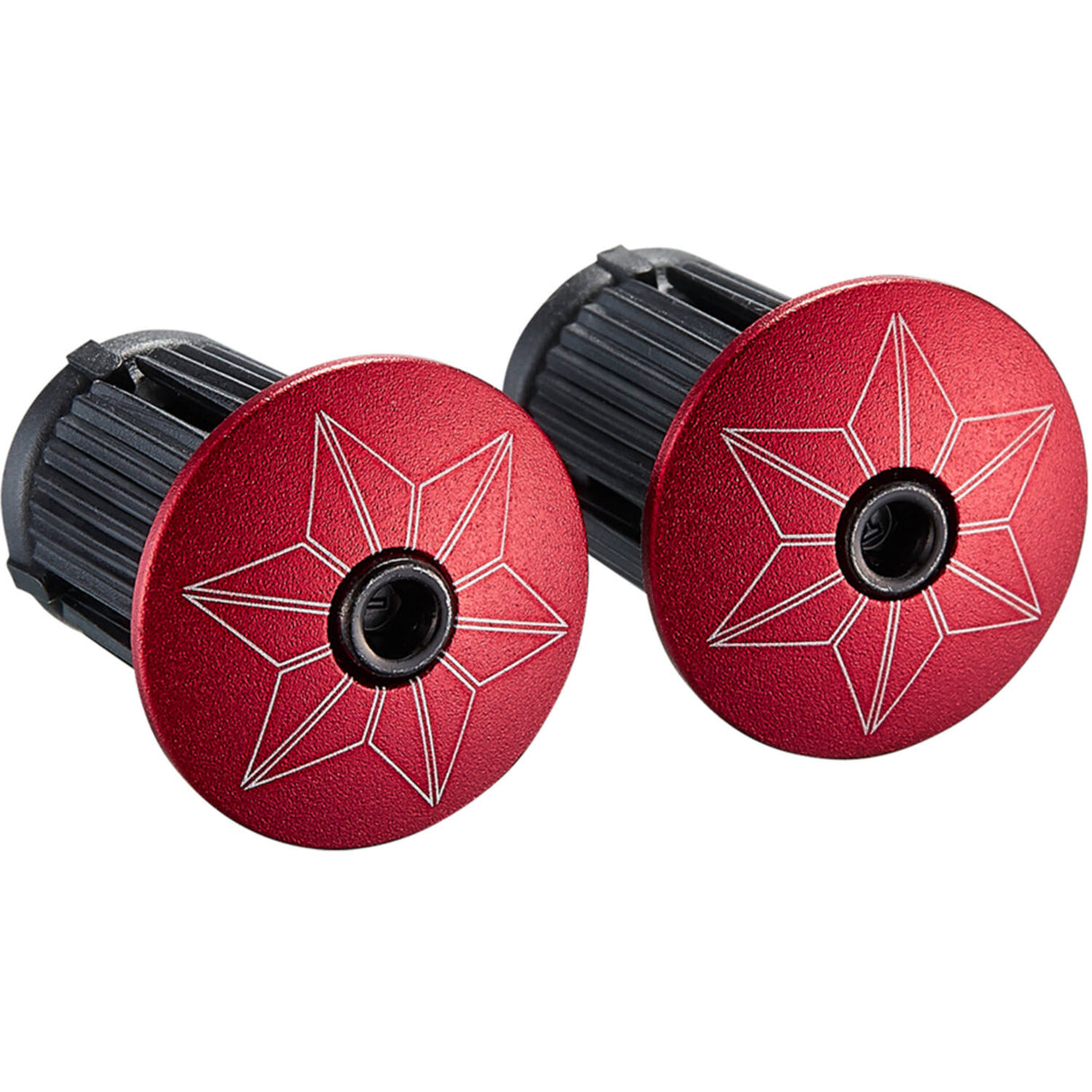Supacaz Super sticky kush star fade handlebar tape black red including aluminum red handlebar plug