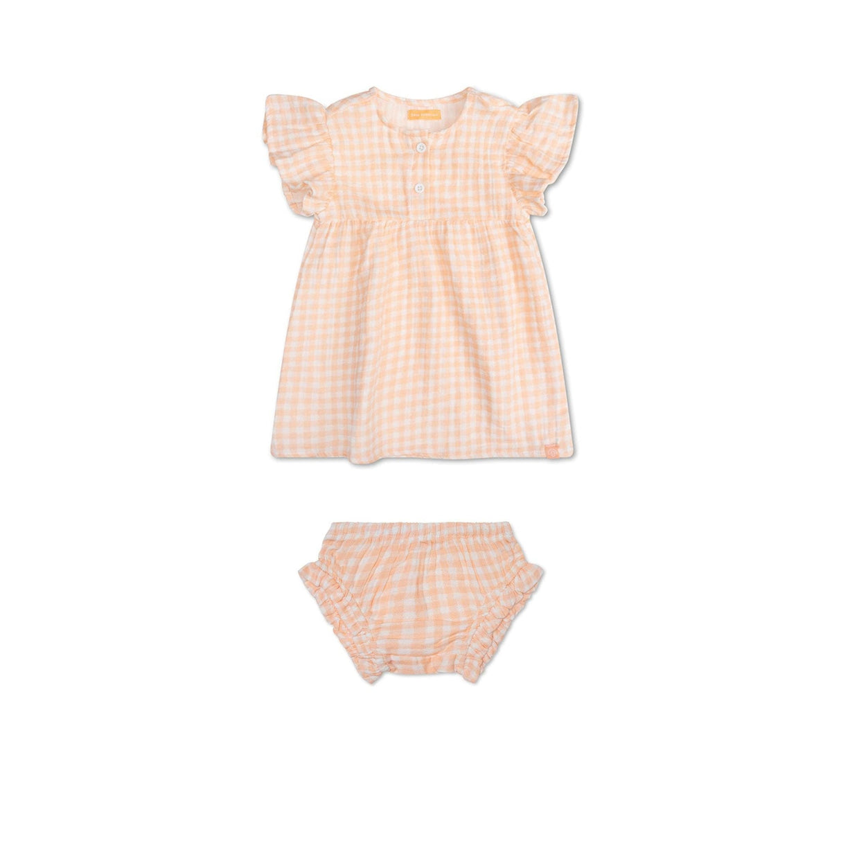 Sunset Grid | Orange White Girls Set Beach - Muslin