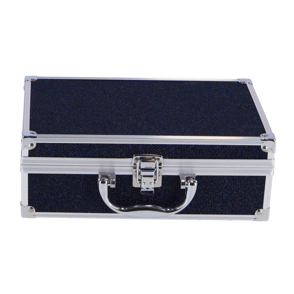 Casuelle aluminum suitcase blue black glitter