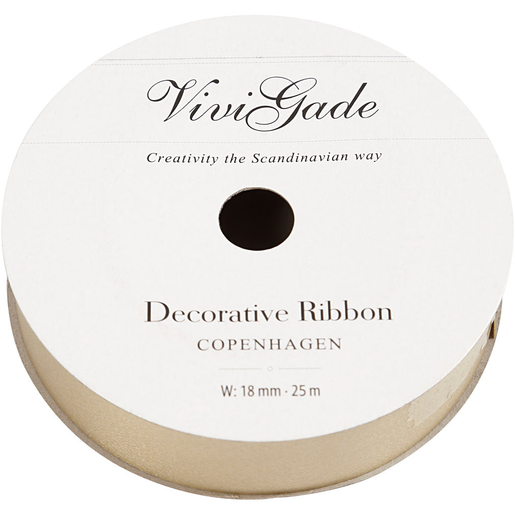 Creativ company gift ribbon, W: 18 mm, matt, gold, 25 m 1 roll